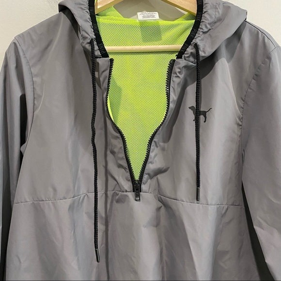 VS PINK Gray Hooded Windbreaker Pullover Oversized, Size Small - Picture 4 of 10